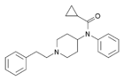 Cyclopropylfentanyl structure.png