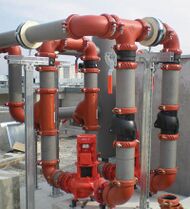 Large pipes connected with clamps