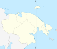 Map showing the location of Cape Dezhnev