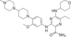 Chemical structure of the small molecule gilteritinib.svg