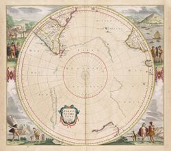17th century map of the Antarctic region