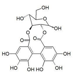 chemical structure of 2,3-(S)-hexahydroxydiphenoyl-D-glucose