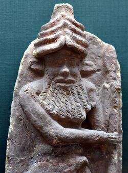 Enkidu, Gilgamesh's friend. From Ur, Iraq, 2027-1763 BCE. Iraq Museum.jpg