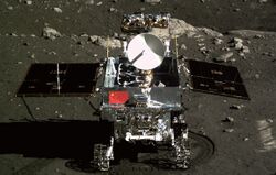 Yutu rover on lunar surface