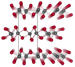 Tungsten ditelluride WTe2 - distorted 1T or Td structure - W gray Te red.png