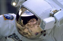 STS-103 Reflection on astronaut's visor.jpg