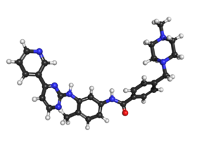 Ball-and-stick model of the imatinib molecule