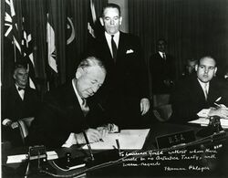 photograph of the US signing the Antarctic Treaty