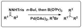 The Shapiro and Suzuki reactions are combined to yield a variety of alkene products.