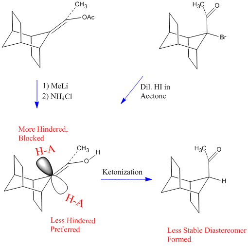 Example of the stereochemistry of kinetic protonation of an enol[6]