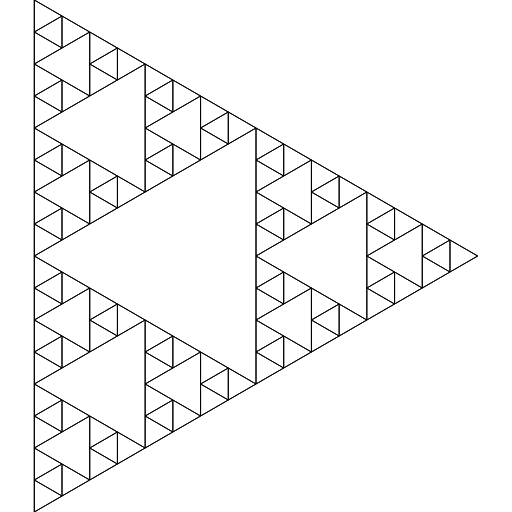 File:Sierpinski Triangle (from L-System, 4 iterations).png