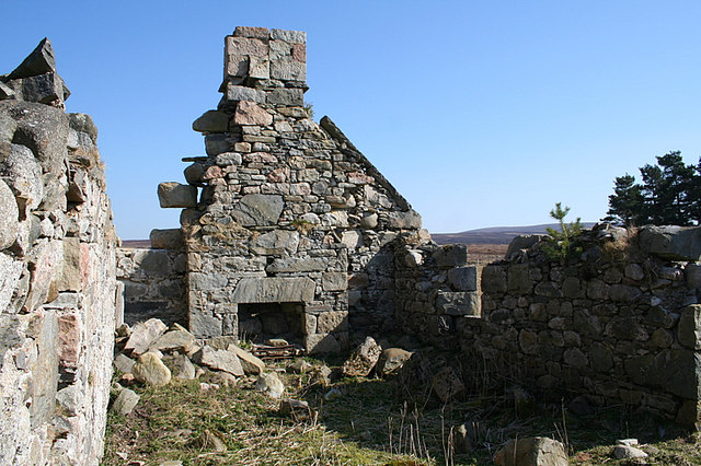 File:The hearth remains in the Glenmore derelict cottage. - geograph.org.uk - 376923.jpg