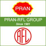 An image containing two logos - that of PRAN and RFL on the top and bottom, and in between them, the words PRAN-RFL GROUP are written in Arial in capital letters. Under this, the words Since 1981 are written in a slightly smaller size in italics.