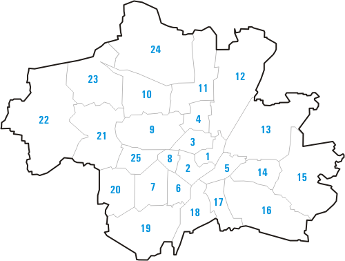 File:Stadtbezirke Lage in München.png