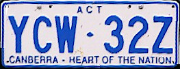 File:1998 Australian Capital Territory registration plate YCW♦32Z Canberra - Heart of the Nation.jpg