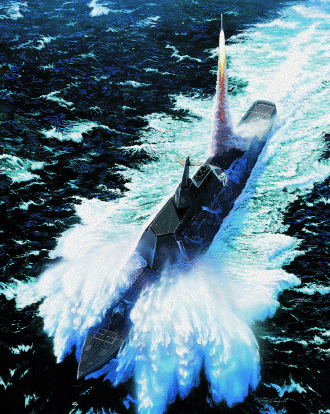 File:Missile being launched from surfaced submarine.GIF