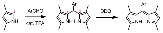 Dipyrromethene synthesis.png