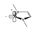 Singlet N-heterocyclic carbene electronic structure.png