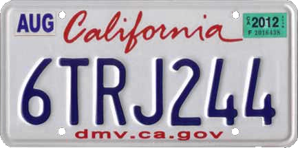 File:California license plate, August 2012.png
