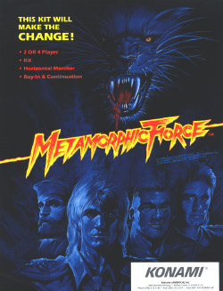 U.S. arcade flyer of Metamorphic Force.