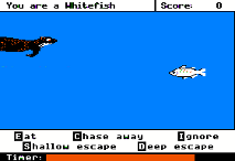 Screenshot from the Apple II version of the Odell Lake game.
