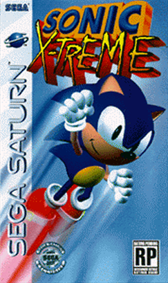 Sonic X-treme pre-release conceptual box art for Sega Saturn