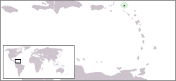 Location of Anguilla in the Caribbean Sea