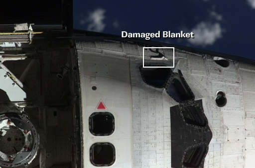 File:STS-114 damaged blanket.jpg