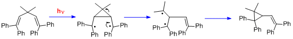 (Ph2C=C)2CMe2 rearranges to form Ph2C=C(C-CPh2-CMe2-).