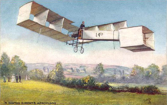 File:Santos-Dumont flying the 14 bis.jpg