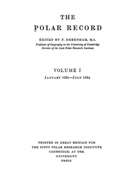 File:The Polar Record journal 1931 Vol 1 Issue 1-Front Cover.png