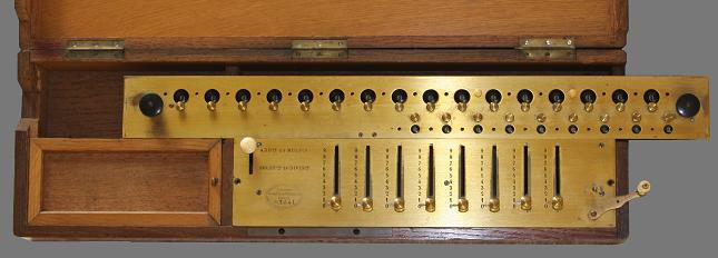 File:Close-up of the front panel of a Thomas Arithmometer.jpg