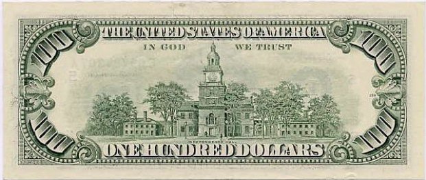 File:US $100 1990 Federal Reserve Note Reverse.jpg