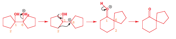 The synthesis of a spiro-keto compound form a symmetrical diol
