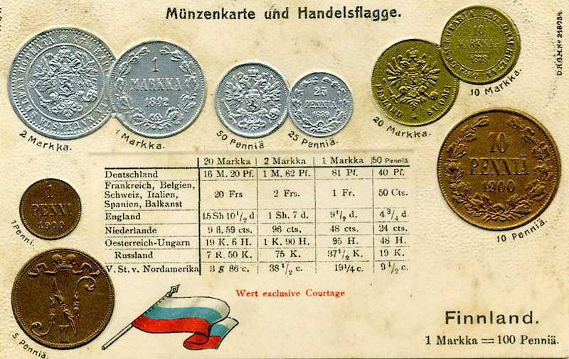 File:Numismatic postcard from the early 1900's - Grand-Duchy of Finland (Russia).jpg