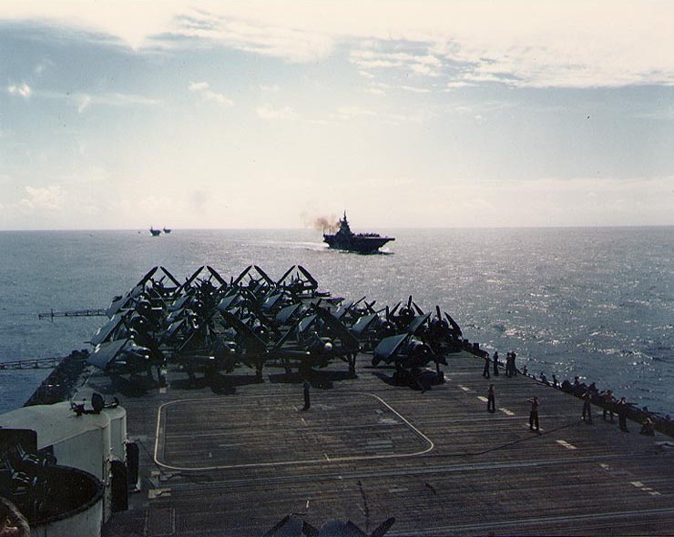 File:USS Hornet (CV-12), aft view from island.jpg