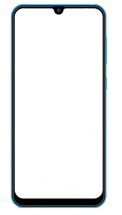 A vector illustration of the front of the Samsung Galaxy A50 in Blue 3.png