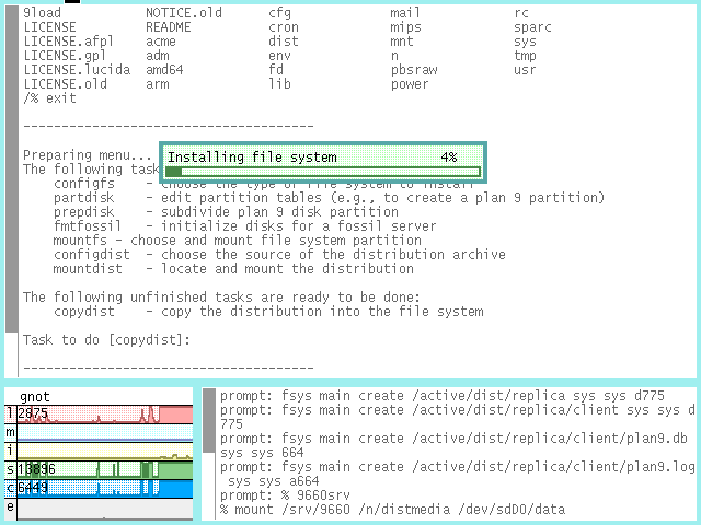 File:Plan 9 Fourth Edition installing file system screenshot.png