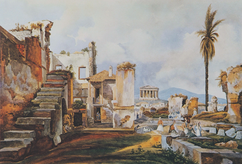 File:Athens - Ruined houses east of the Theseion - Peytier Eugène - 1828-1836.jpg
