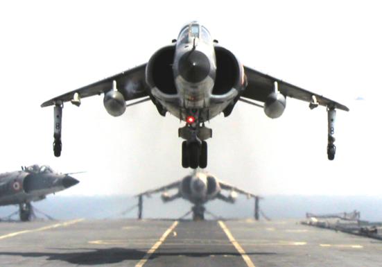 File:INAS 300 Sea Harrier vertical landing on a carrier.JPG