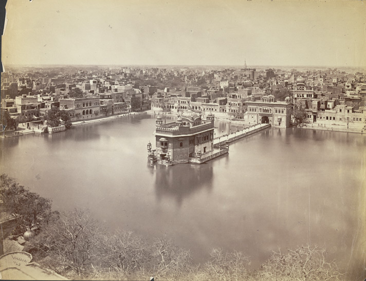 File:1880 photograph of the Golden Temple, Darbar Sahib, sacred pool and nearby buildings, Amritsar.jpg