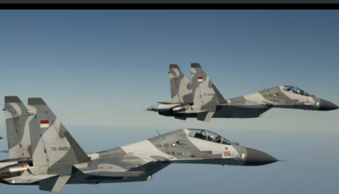 File:The Su 27 aircraft belonging to the Indonesian Air Force is flying.png