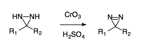 File:Diazirine synthesis by oxidation of diaziridine.png