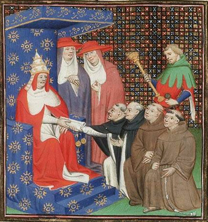 File:Pope Innocent IV sends Dominicans and Franciscans out to the Tartars.jpg