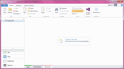 File:Microsoft WebMatrix screenshot.png