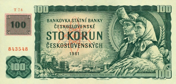 File:100 Czechoslovakan koruna 1993 Provisional Issue Obverse.jpg