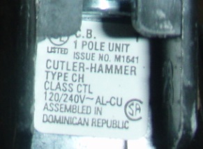 File:Cutler-Hammer ONE pole CTL Circuit Breaker CLOSEUP.jpg