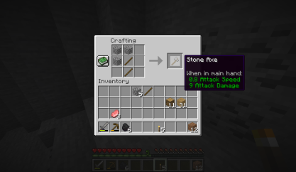 File:Minecraft - Crafting a stone axe screenshot.png