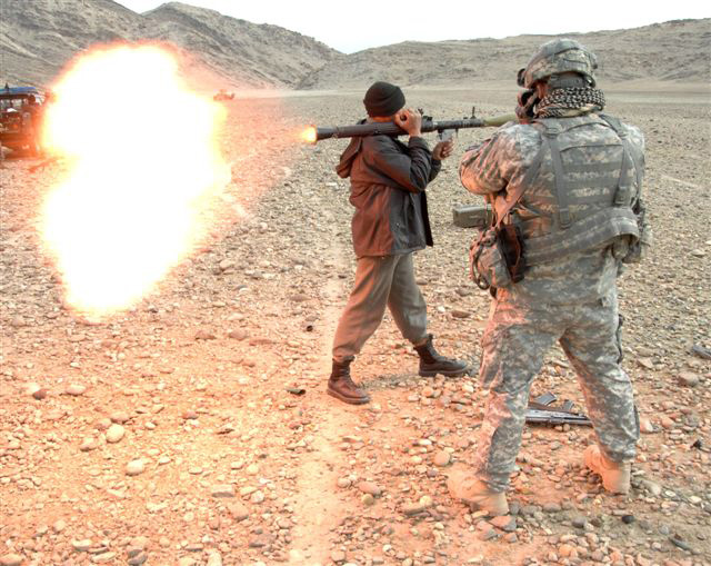 File:Afghan National Police officer fires an RPG round at a special mission conducted by US Army.jpg