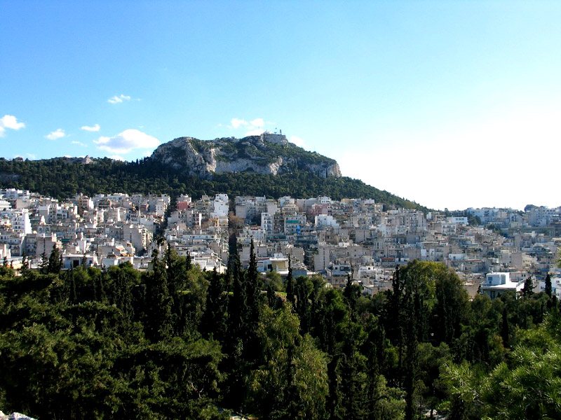 File:Lycabetus hill from Areos park, Athens, Greece - panoramio.jpg